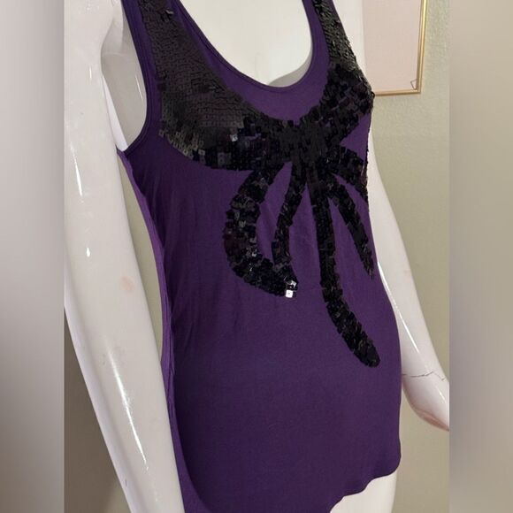 Vintage Mylie Cyrus / Max Azaria sequin bow tank top - Picture 4 of 7
